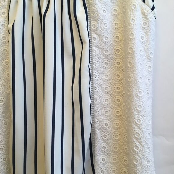 DOE + RAE SLEEVELESS STRIPED AND EMBROIDERED TOP. - Picture 3 of 8